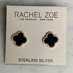 * NEW* Rachel Zoe Black & Gold Clover earring